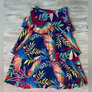 Farm Rio Fatima Tiered Midi Skirt Size Small